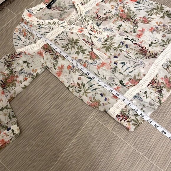 The Kooples Floral Botanical Lace Up Blouse Size XS - Picture 16 of 16